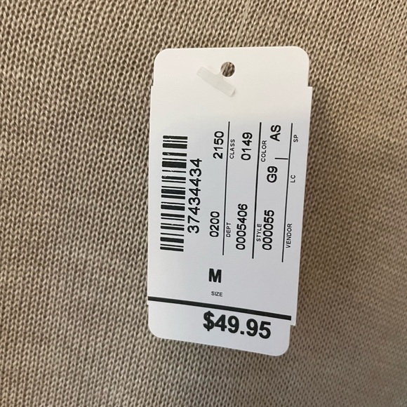 NEW WITH TAGS Christopher & Banks Taupe Lightweight Sweater Top Size Medium - Picture 3 of 8